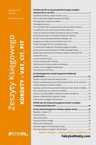 Zeszyty Księgowego nr 4 Korekty VAT, CIT, PIT ebook pdf, mobi, epub